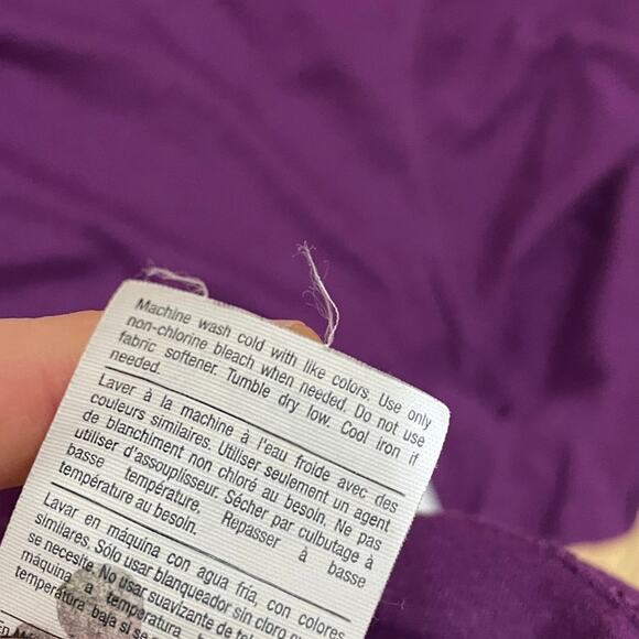 Champion Heritage Long-Sleeve Shirt Purple Double White Contrast Stripe Women XL - Picture 4 of 5